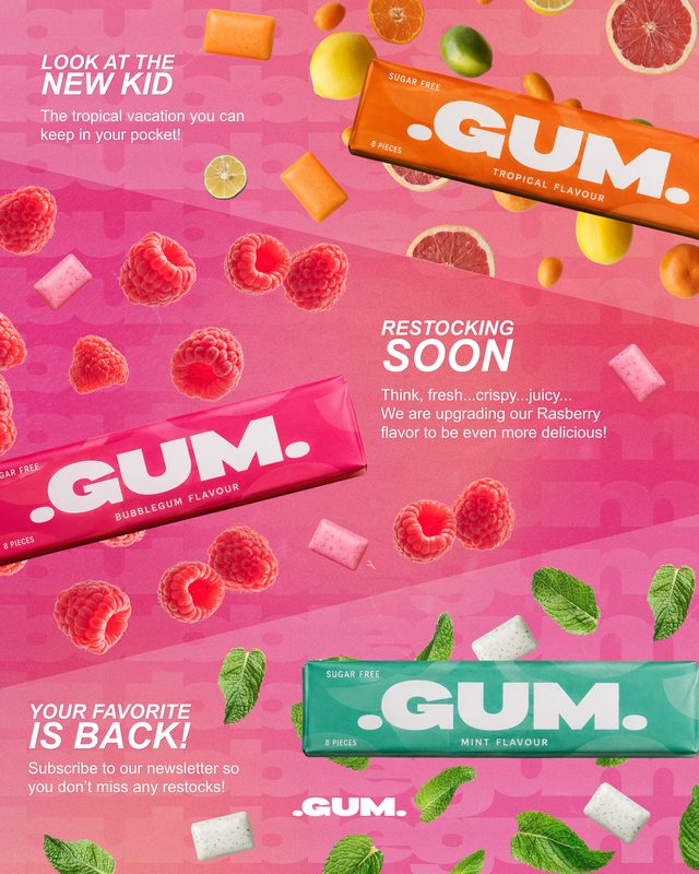 .GUM. Informative Graphic Post, a Food & beverage social media post designed by StudioEDT